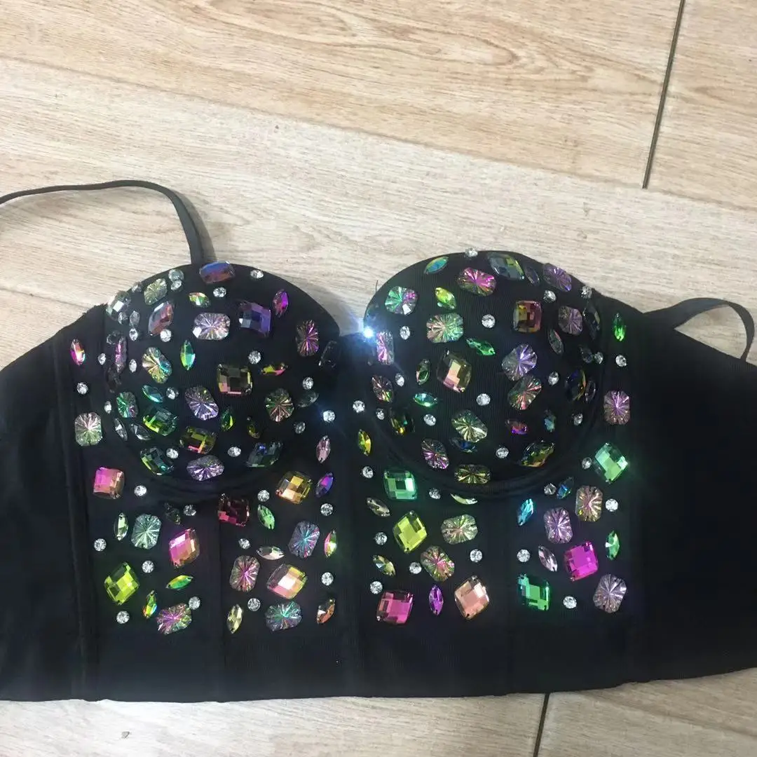 NEW NEW Women Acrylic AB Colorful Diamond Camisole Beaded Luxury Sexy Crop Top Bustier Bra Night Club Party Tank Tops
NEW NEW Women Acrylic AB Colorful Diamond Camisole Beaded Luxury Sexy Crop Top Bustier Bra Night Club Party Tank Tops