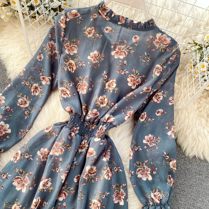 2021 Summer Chiffon Dress Women Floral Ruffled Casual Dresses Elastic Waist Long Sleeve Print Female Mid-calf Dress
2021 Summer Chiffon Dress Women Floral Ruffled Casual Dresses Elastic Waist Long Sleeve Print Female Mid-calf Dress