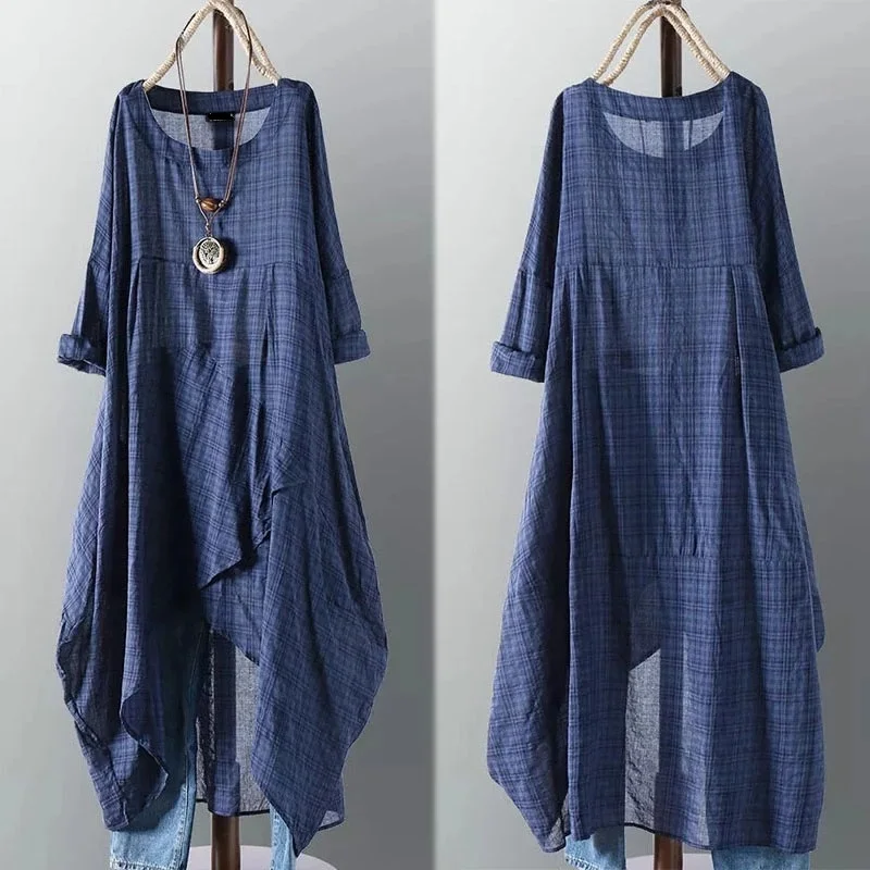 Asymmetrical Midi Womens Check Dress 2022 Female Long Sleeve Vestidos Summer Sundress Casual Shirt Robe Mujer
Asymmetrical Midi Womens Check Dress 2022 Female Long Sleeve Vestidos Summer Sundress Casual Shirt Robe Mujer
