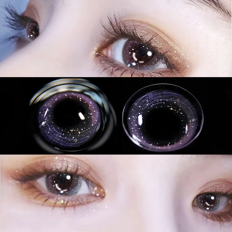 Контактные линзы для глаз на год 1 пара коррекции миопии мягкие контакты с цветом