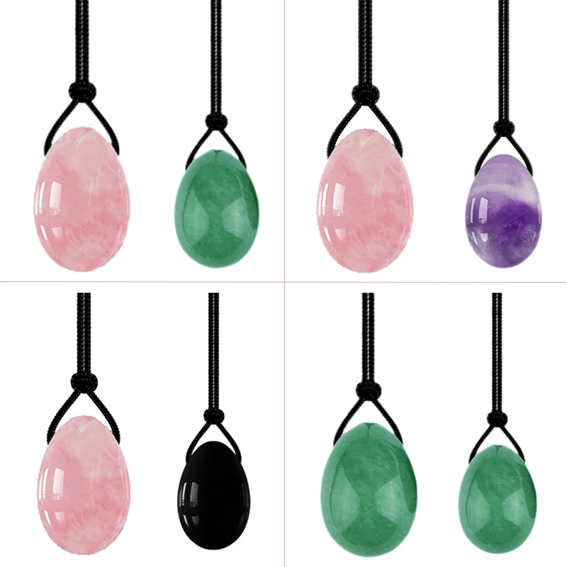 

Rose Quartz Yoni Egg Vaginal Massage Eggs Set Natural Stone kegel Exercise Massage Jade Ball Vaginal Muscle Tighten Exercise Egg