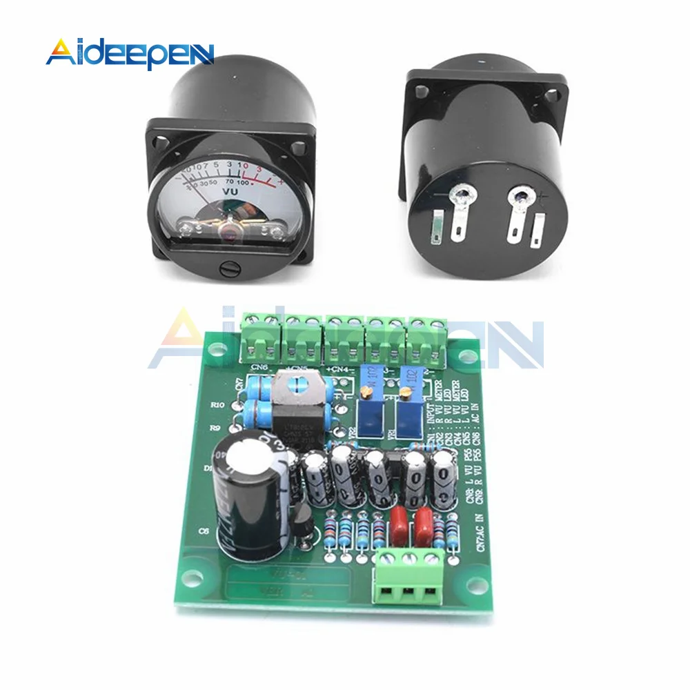 

VU Level Audio Meter Driver Board + 2pcs VU Meter with Warm Color Sound Pressure Meter 9V-20V AC Input