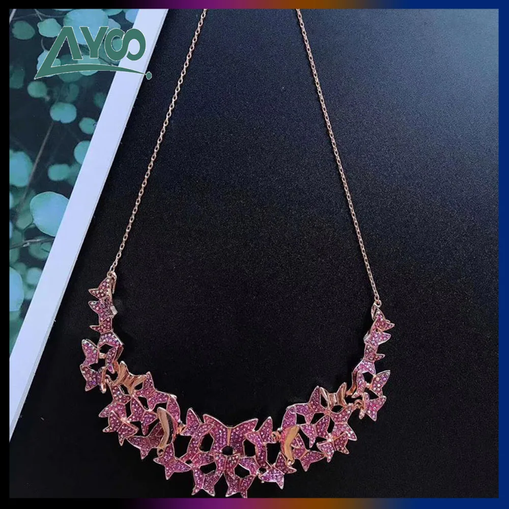 SWA Fashion Jewelry 2020 High Quality Gradient Pink Three-dimensional Butterfly Shaped Crystal Rose Gold Necklace Women's Gift
SWA Fashion Jewelry 2020 High Quality Gradient Pink Three-dimensional Butterfly Shaped Crystal Rose Gold Necklace Women's Gift