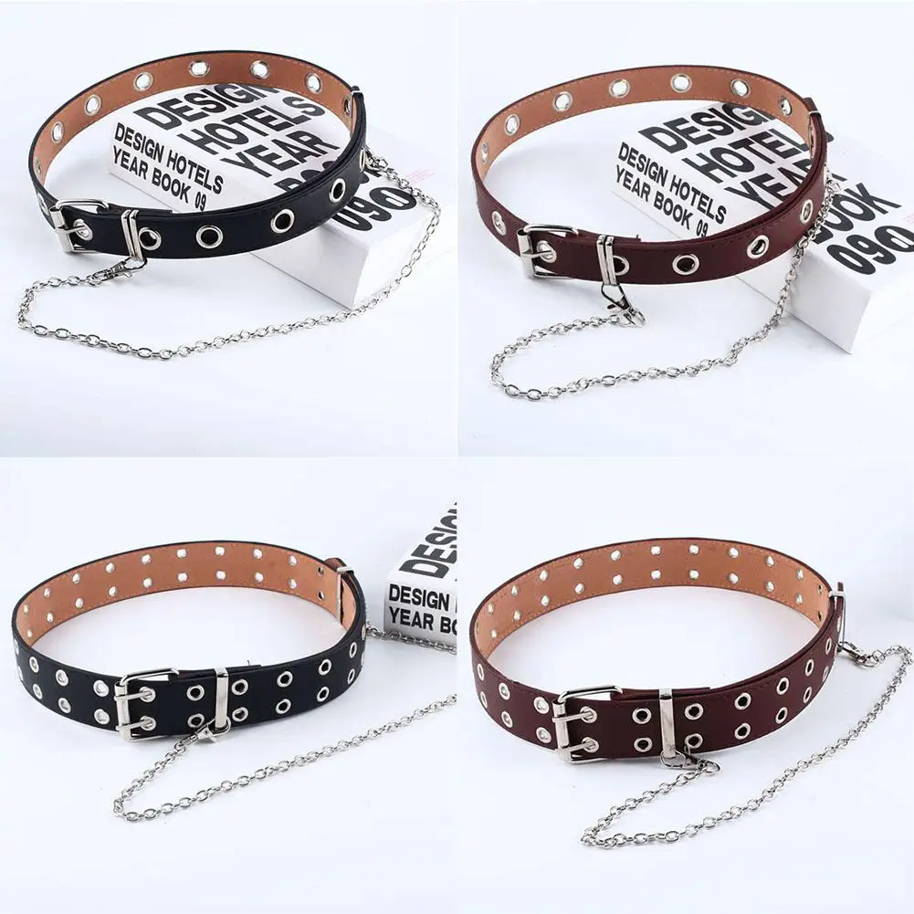 Women Punk Chain Fashion Belt Adjustable Double/Single Row Hole Eyelet Waistband with Eyelet Chain Decorative Belts 2020 New
Women Punk Chain Fashion Belt Adjustable Double/Single Row Hole Eyelet Waistband with Eyelet Chain Decorative Belts 2020 New
