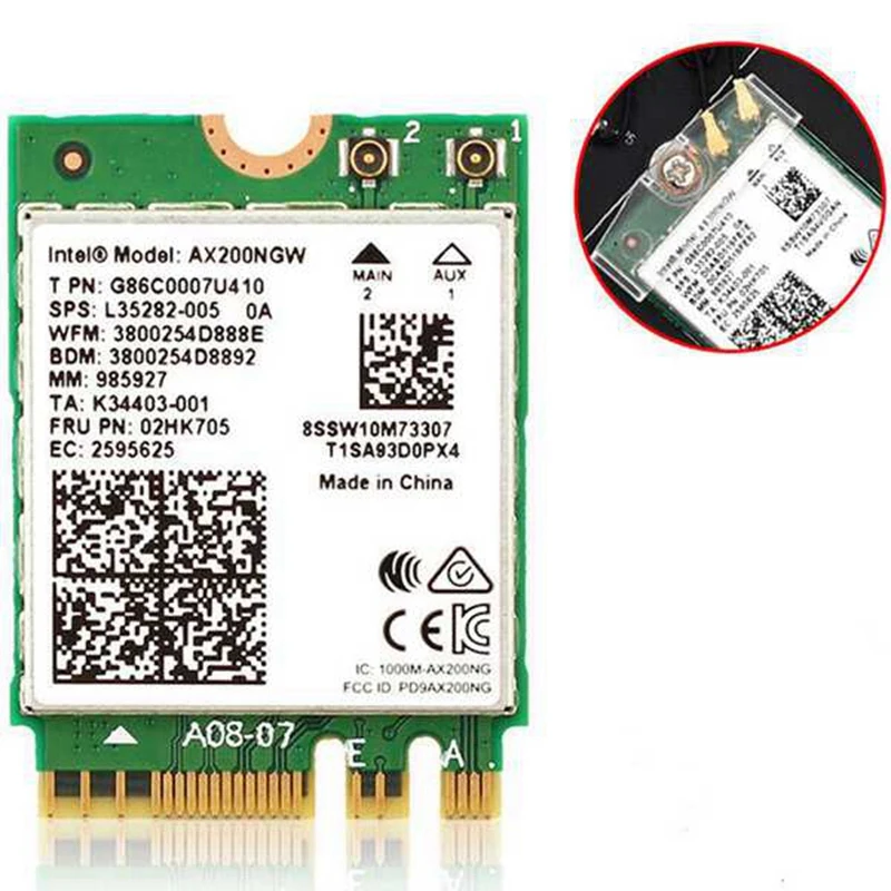 Двухдиапазонный 2 4 Гбит/с Wi-Fi 6 AX200NGW 802.11Ax/Ac MU-MIMO 2X2 AX200 NGFF M.2 Bluetooth 5 0 сети Wlan Card