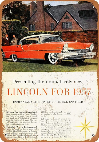 20x30 см металлический знак 1957 Линкольн винтажный вид репродукция висящий знак
20x30 см металлический знак 1957 Линкольн винтажный вид репродукция висящий знак