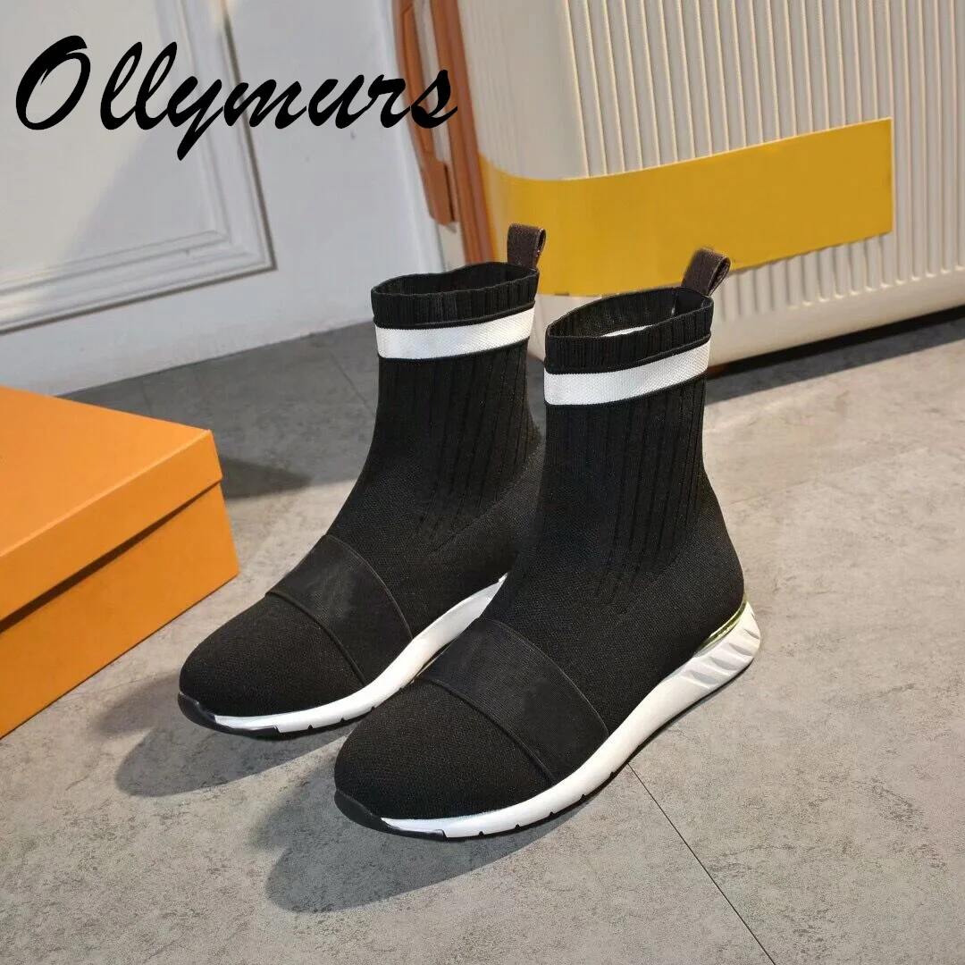 Новинка, Осенние вязаные ботинки-носки ollywalls, дышащие ботильоны без шнуровки, роскошные дизайнерские ботинки, женская обувь
Новинка, Осенние вязаные ботинки-носки ollywalls, дышащие ботильоны без шнуровки, роскошные дизайнерские ботинки, женская обувь