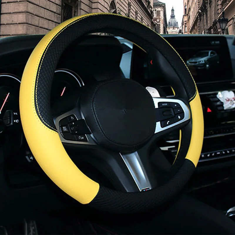 Чехол рулевого колеса автомобиля из искусственной кожи чехлы на руль для Bmw Audi