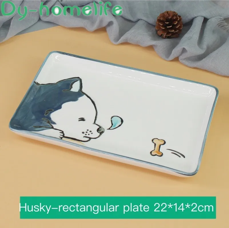22 * 14cm Korean Rectangular Cute Dog Series Ceramic Snack Plate Home Kitchen Storage Accessories Jewelry Storage Plate Dish 
22 * 14cm Korean Rectangular Cute Dog Series Ceramic Snack Plate Home Kitchen Storage Accessories Jewelry Storage Plate Dish