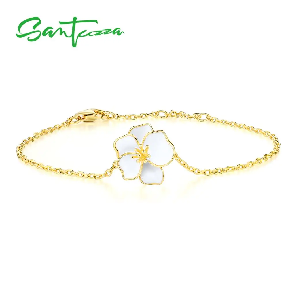 SANTUZZA Silver Bracelet for Women Pure 925 Sterling Silver Elegant White Orchid Flower Trendy Chic Fine Jewelry HANDMADE Enamel
SANTUZZA Silver Bracelet for Women Pure 925 Sterling Silver Elegant White Orchid Flower Trendy Chic Fine Jewelry HANDMADE Enamel