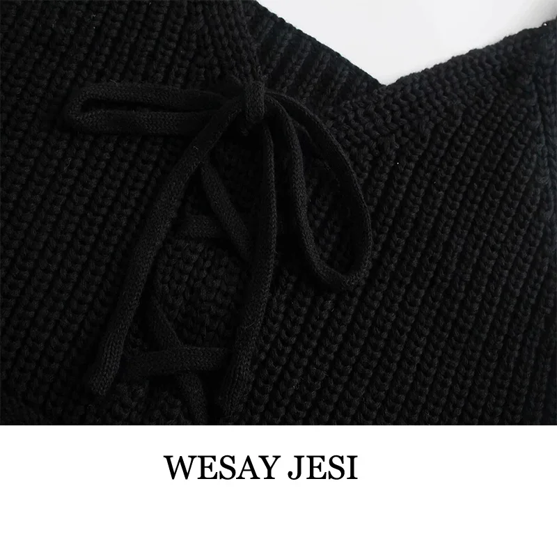 WESAY JESI 2021 Summer New Ladies Knitted Vest Drawstring Bow Knot Big U-Neck Slim Fit Comfortable Sexy Cotton
WESAY JESI 2021 Summer New Ladies Knitted Vest Drawstring Bow Knot Big U-Neck Slim Fit Comfortable Sexy Cotton