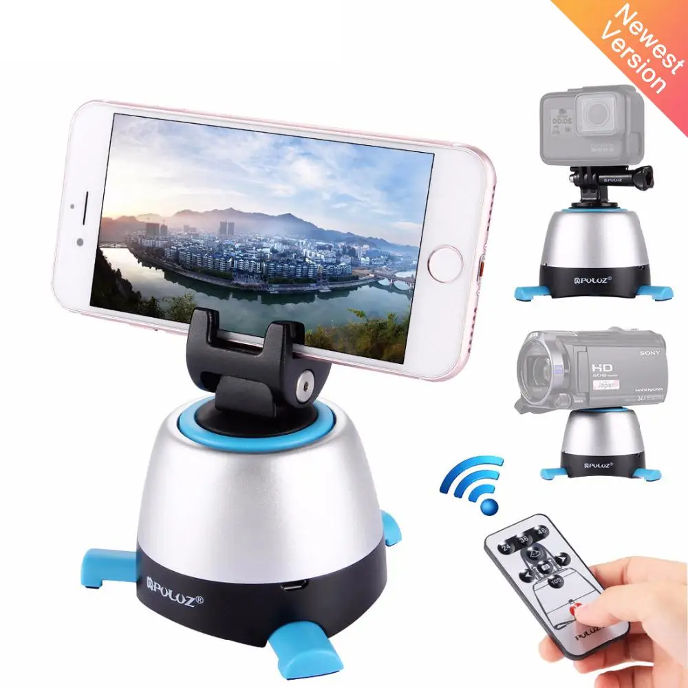 

PULUZ Electronic 360 Degree Rotation Panoramic Tripod Head with Remote Controller Rotating Pan Head For Smartphones, GoPro, DSLR