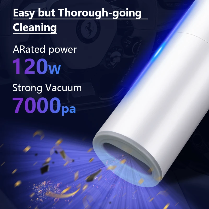 Mini Car Vacuum Cleaner Cordless Handheld Auto Vacuum Home 120W 7000PA Wet/Dry Handheld Auto Vaccum Cleaner High Suction
Mini Car Vacuum Cleaner Cordless Handheld Auto Vacuum Home 120W 7000PA Wet/Dry Handheld Auto Vaccum Cleaner High Suction