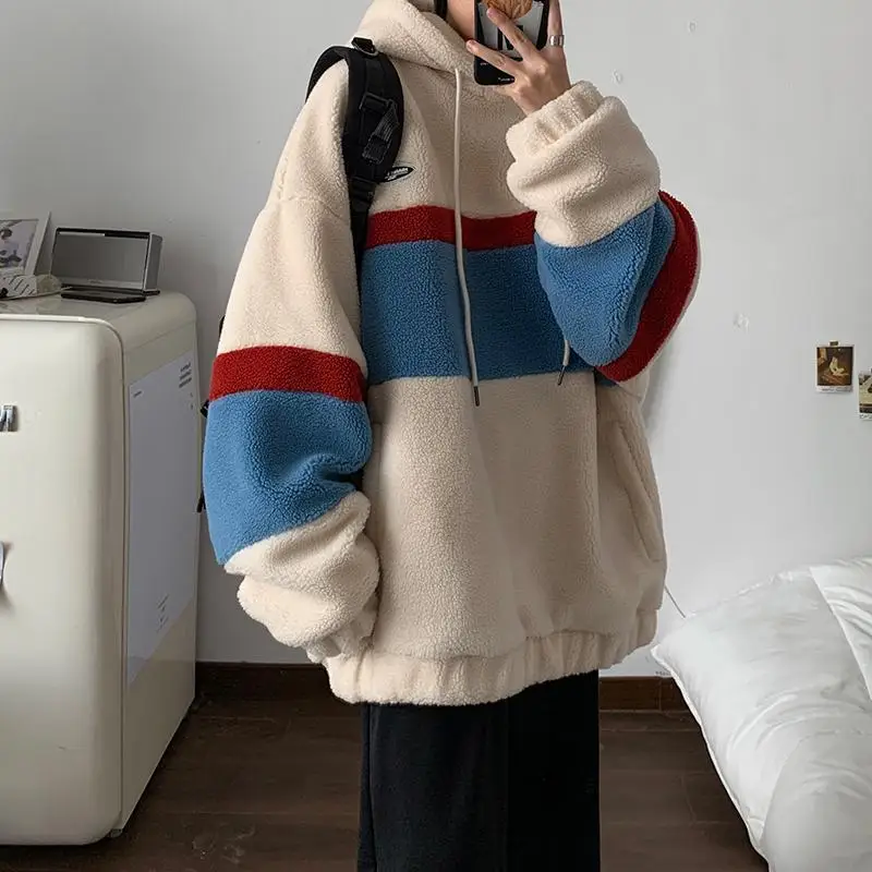 HOUZHOU Autumn Winter Fleece Harajuku Stripe Hoodies Women Oversized Korean Fashion Pullovers Casual Sweatshirt Couple Hooded
HOUZHOU Autumn Winter Fleece Harajuku Stripe Hoodies Women Oversized Korean Fashion Pullovers Casual Sweatshirt Couple Hooded