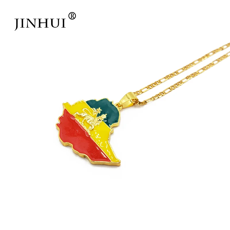 JINHUI Модные женские новые цветные фиопийские золотые ожерелья кулон для мужчин 45