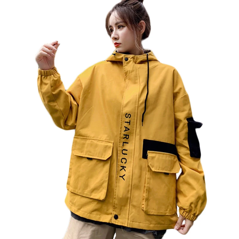 Womens Korean Loose BF Casual Trench Coat 2021 Spring Autumn New Tooling Jacket Plus Size Women's Hooded Baseball Uniform 3XL
Womens Korean Loose BF Casual Trench Coat 2021 Spring Autumn New Tooling Jacket Plus Size Women's Hooded Baseball Uniform 3XL