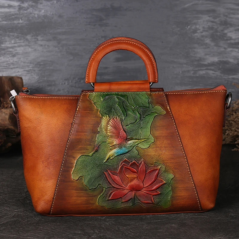 Retro Embossing Floral Women Handbag 2022 Spring New Handmade Large Capacity Cowhide Bag Female Shopping Shoulder Crossbody Bags
Retro Embossing Floral Women Handbag 2022 Spring New Handmade Large Capacity Cowhide Bag Female Shopping Shoulder Crossbody Bags