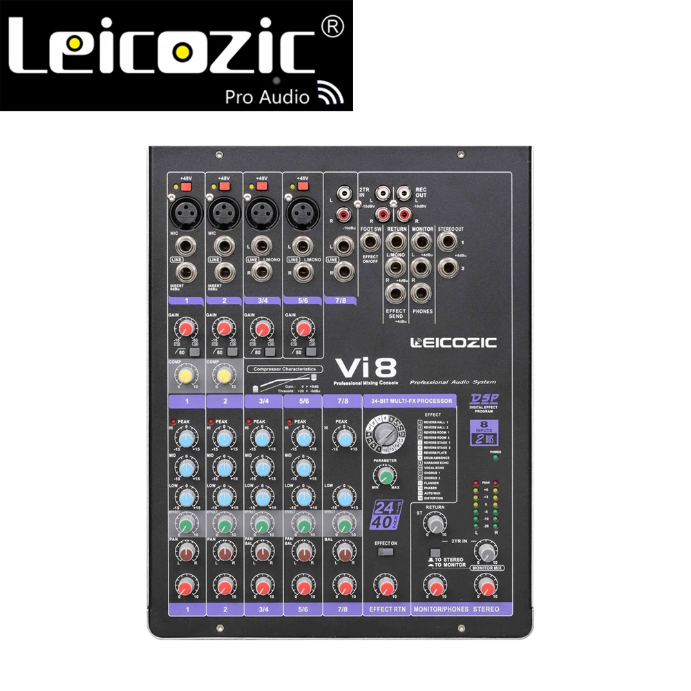 Leicozic профессиональный звуковой микшер 8 каналов микшерная консоль для сцены
