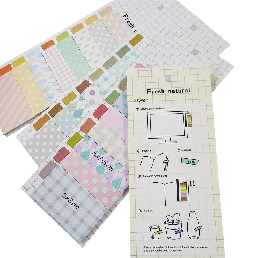 

1 Pcs/lot Fresh Natural Postoral Style Sticky Notepad Note Memo Message Post Writing Scratch Pad Marker Label Planner Stickers