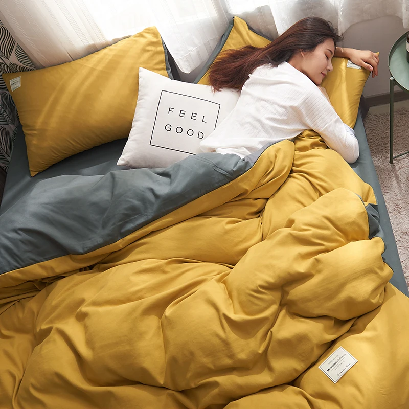 Luxury Bedding Set Modern Simple Duvet Cover Sets King size Single Double Queen Bed Linen Adult Yellow Bedclothes Sheets
Luxury Bedding Set Modern Simple Duvet Cover Sets King size Single Double Queen Bed Linen Adult Yellow Bedclothes Sheets