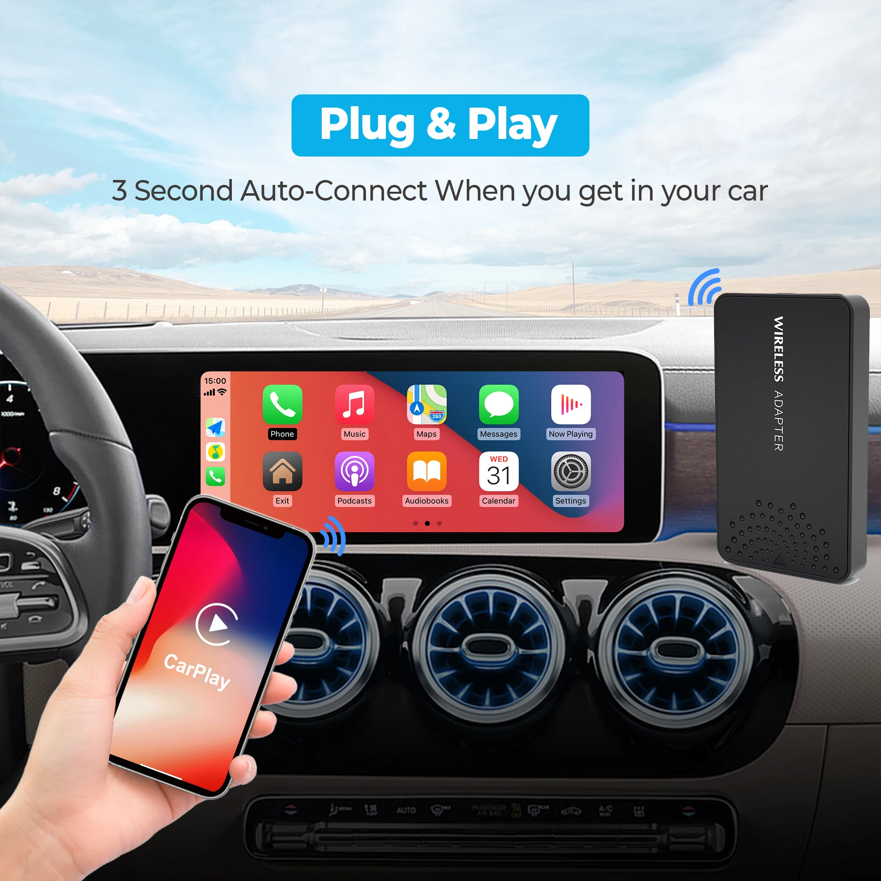 OTTOCAST CarPlay Adapter for Car Aftermarket Head-units Pioneer Kenwood Alpine wired to wireless connect carplay plug and play
OTTOCAST CarPlay Adapter for Car Aftermarket Head-units Pioneer Kenwood Alpine wired to wireless connect carplay plug and play