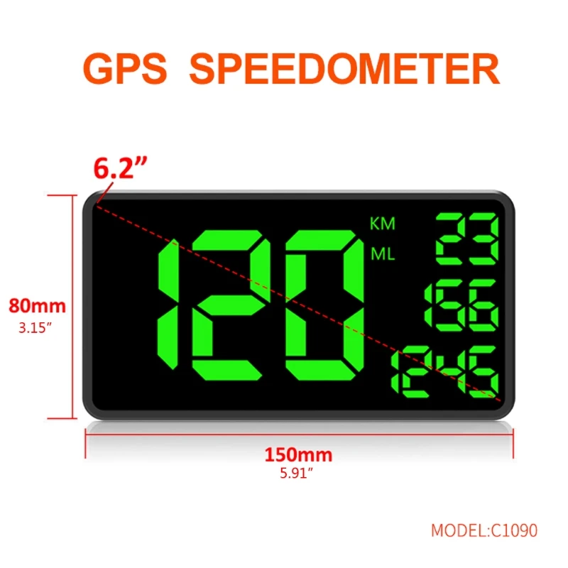 C1090 Car HUD Head Up Display GPS Large Screen Speedometer Hud Display KM/h MPH Display Auto Electronic Voltage Alarm
C1090 Car HUD Head Up Display GPS Large Screen Speedometer Hud Display KM/h MPH Display Auto Electronic Voltage Alarm