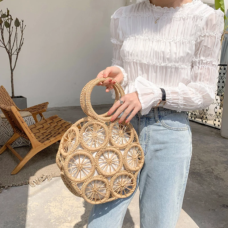 Fashion Rattan Hollow Round Straw Bags Wicker Woven Women Handbags Summer Beach Shoulder Crossbody Bags Casual Lady Bali Purses
Fashion Rattan Hollow Round Straw Bags Wicker Woven Women Handbags Summer Beach Shoulder Crossbody Bags Casual Lady Bali Purses