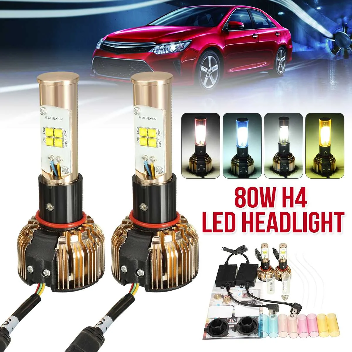 Pair H4 LED Car Headlight Bulb Hi/Lo Beam 3840Lm 6000K 9-32V 80W Car LED Headlights Bulbs Auto Fog Light Head Lamp 
Pair H4 LED Car Headlight Bulb Hi/Lo Beam 3840Lm 6000K 9-32V 80W Car LED Headlights Bulbs Auto Fog Light Head Lamp