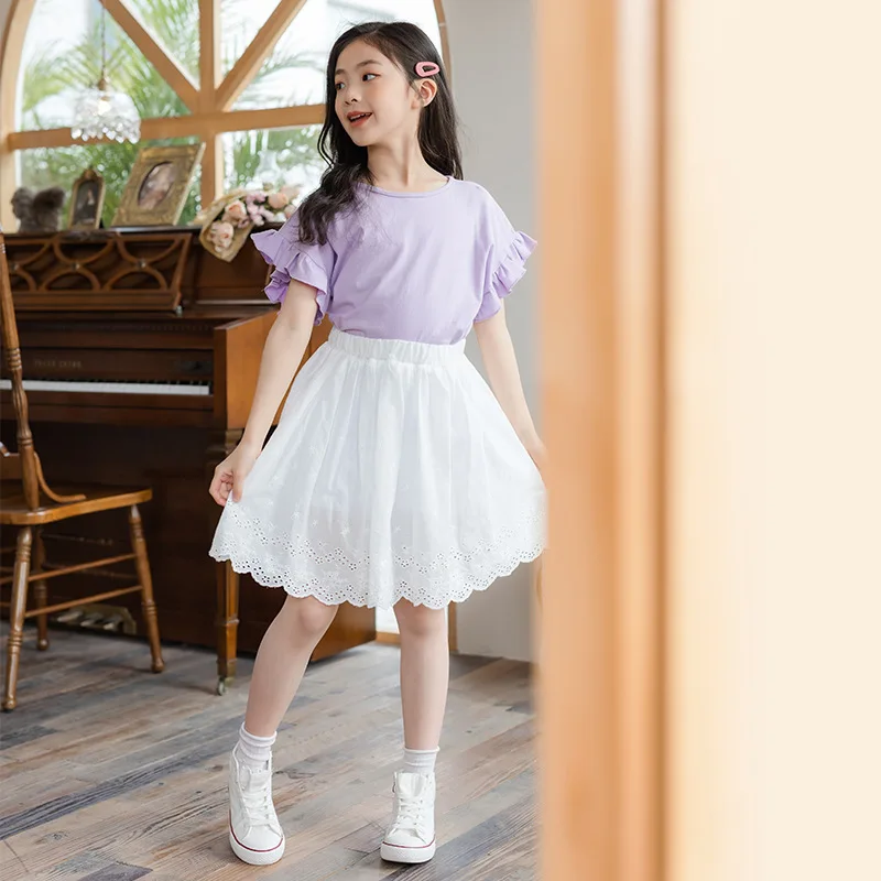 Boutique Kids Clothing Set 6-16Y Girls Cotton T-Shirt Tops + Lace Skirts 2 Pcs Suits Summer Girl Outfits Children Clothes Suit
Boutique Kids Clothing Set 6-16Y Girls Cotton T-Shirt Tops + Lace Skirts 2 Pcs Suits Summer Girl Outfits Children Clothes Suit