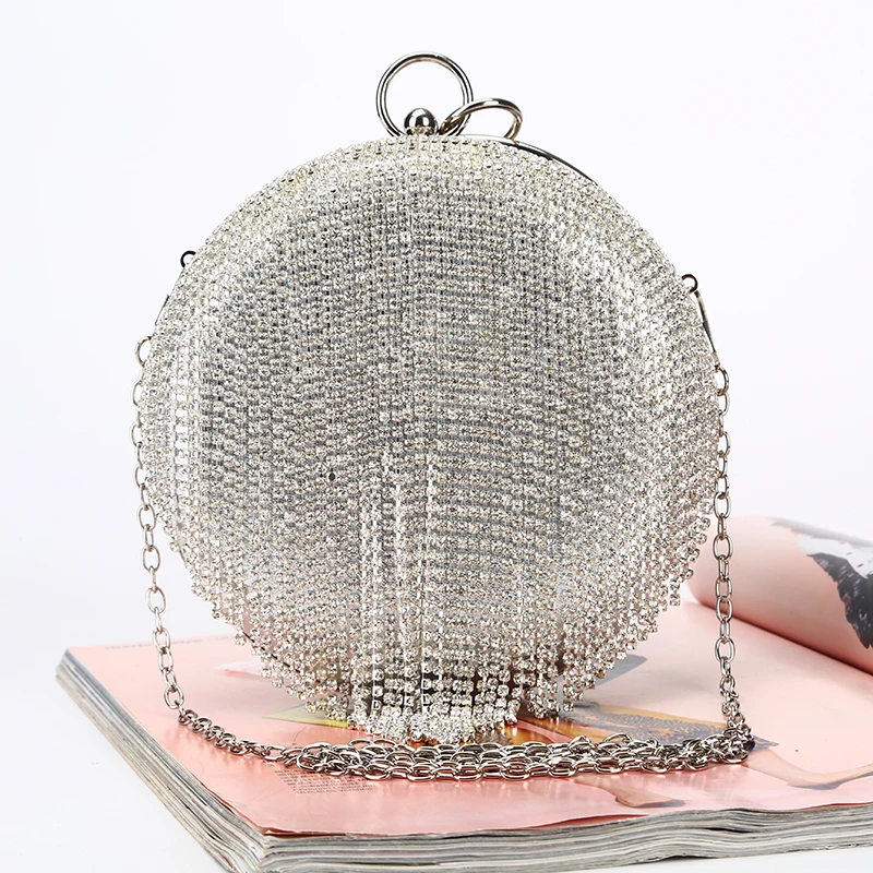 Luxury Women Evening Tassel Crystal Rhinestone Ball Bag Round Beaded Wedding Bride Clutch Diamonds Purse Handbag
Luxury Women Evening Tassel Crystal Rhinestone Ball Bag Round Beaded Wedding Bride Clutch Diamonds Purse Handbag
