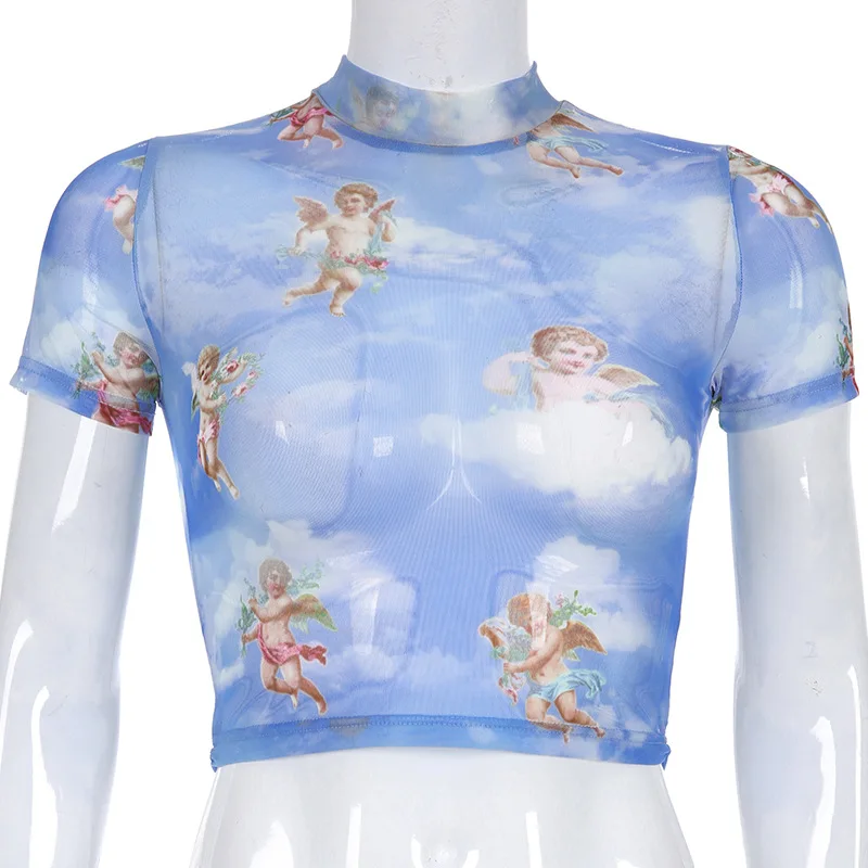 SISHION Short Sleeve Mesh Shirt VD1396 Little Angles Print Transparent Top Sexy sheer see through mesh top
SISHION Short Sleeve Mesh Shirt VD1396 Little Angles Print Transparent Top Sexy sheer see through mesh top