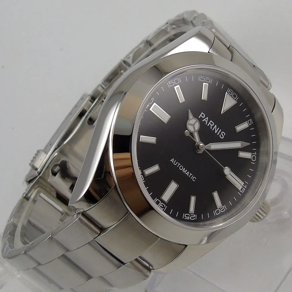 40mm parnis black dial sapphire glass luminous automatic movement mens watch
40mm parnis black dial sapphire glass luminous automatic movement mens watch