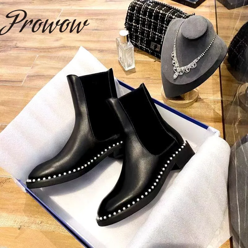 Prowow New Autumn Winter Khaki Pearl Beading Ankle Boots Round Toe Low Heel Short Boots Comfortable Boots Shoes Women
Prowow New Autumn Winter Khaki Pearl Beading Ankle Boots Round Toe Low Heel Short Boots Comfortable Boots Shoes Women