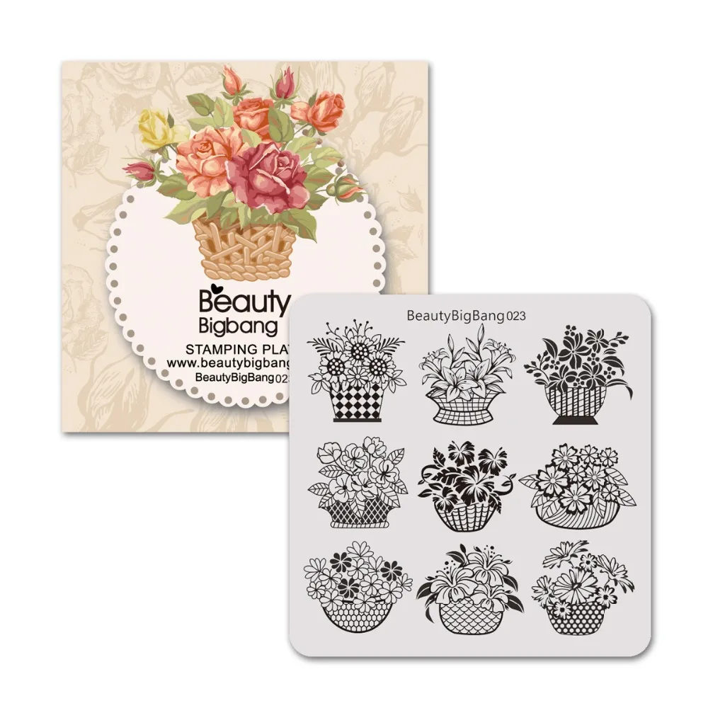 BeautyBigBang 6*6cm Stamping Flower Basket Vine Leaves Floral Image For Nail Art Stamp Plate Stencils Template
BeautyBigBang 6*6cm Stamping Flower Basket Vine Leaves Floral Image For Nail Art Stamp Plate Stencils Template