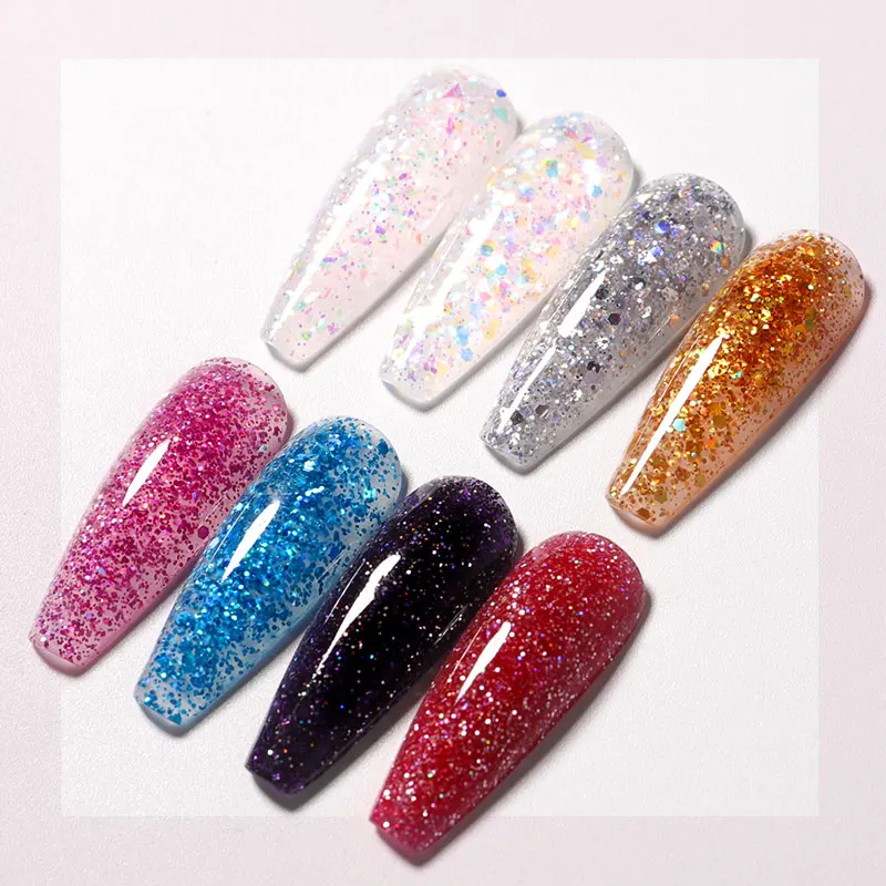 15ML Nail Extension Gel Mix Glitter Sequins Painless Acrylic Building Gel Varnish Hybrid UV Gel Nail Polish
15ML Nail Extension Gel Mix Glitter Sequins Painless Acrylic Building Gel Varnish Hybrid UV Gel Nail Polish
