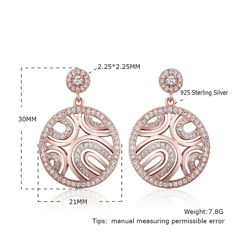 925 Sterling Silver Earring Rose Gold Plated Gradient Lovely Drop Girl Earrings For Women Anniversary Gifts Fine Jewelry
925 Sterling Silver Earring Rose Gold Plated Gradient Lovely Drop Girl Earrings For Women Anniversary Gifts Fine Jewelry