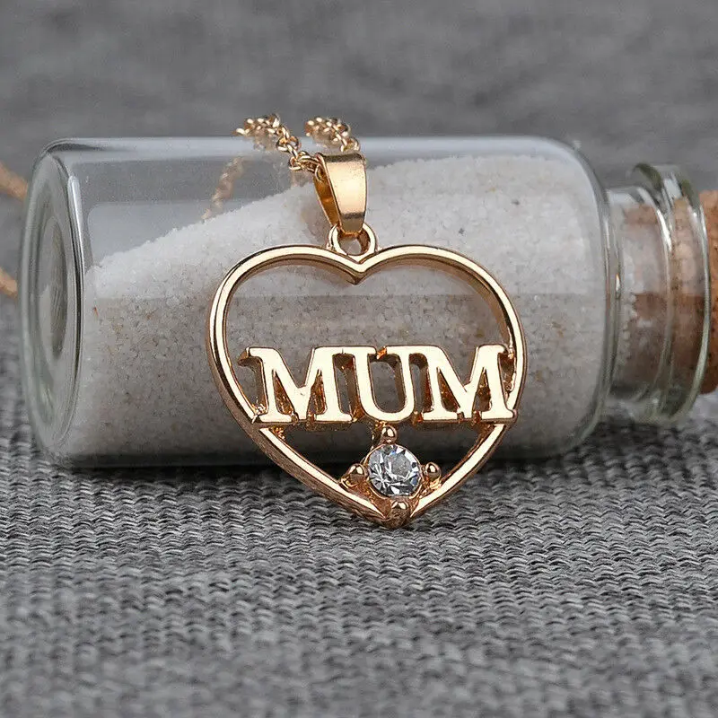 Fashion Love Heart Shaped Letter Mum Charm Pendant Chain Necklace Rhinestone Mother's Day Birthday Gift Pendant Necklace Gift
Fashion Love Heart Shaped Letter Mum Charm Pendant Chain Necklace Rhinestone Mother's Day Birthday Gift Pendant Necklace Gift