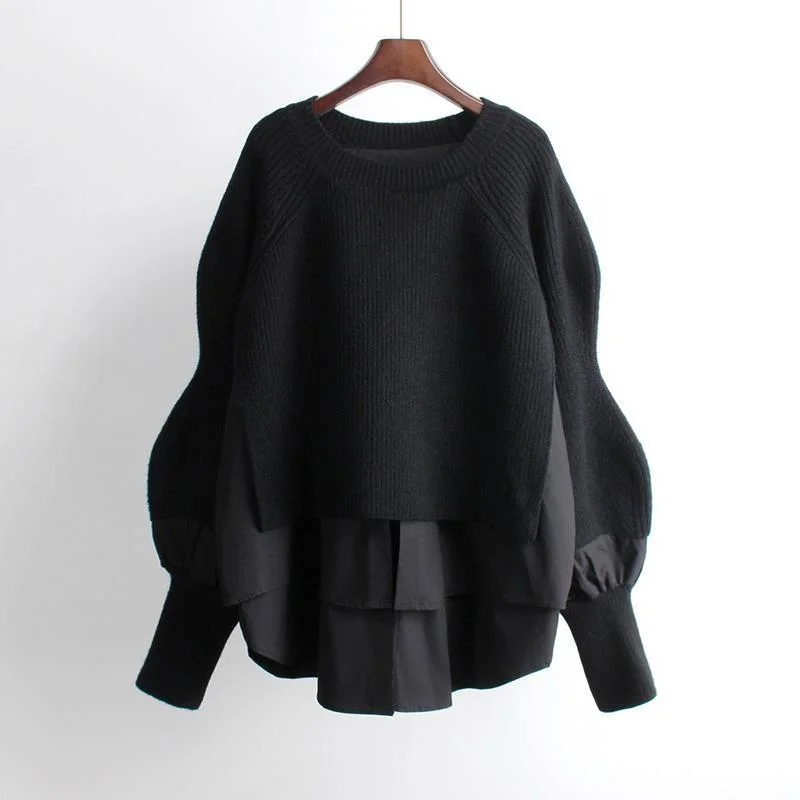 2021 Autumn Winter Women Sweaters Fake Two Peices Vintage Harajuku Streetwear Sueter Mujer Korean Elegant Jumper Femme
2021 Autumn Winter Women Sweaters Fake Two Peices Vintage Harajuku Streetwear Sueter Mujer Korean Elegant Jumper Femme