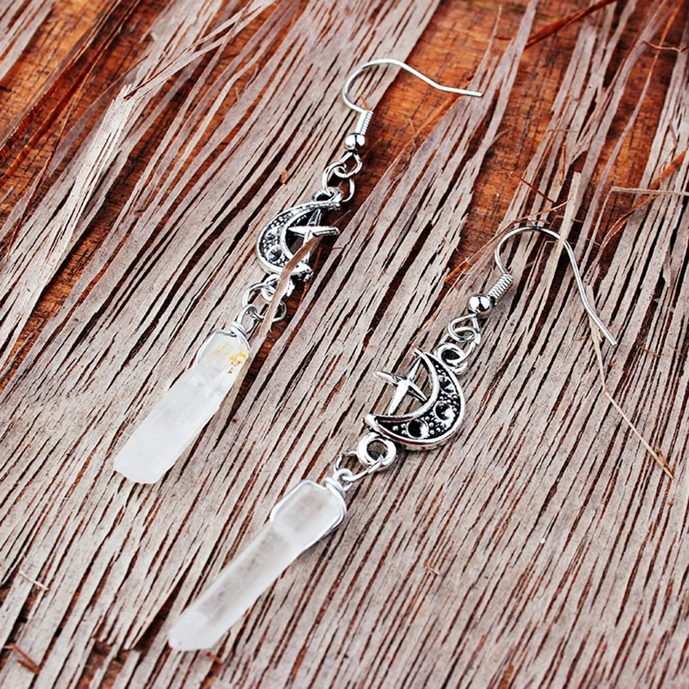 1 Pair Clear Quartz Moon Shape Earrings Fashion Boho Ear Clip Natural Crystal Irregular Quartz Raw Stone Pendant Jewelry
1 Pair Clear Quartz Moon Shape Earrings Fashion Boho Ear Clip Natural Crystal Irregular Quartz Raw Stone Pendant Jewelry