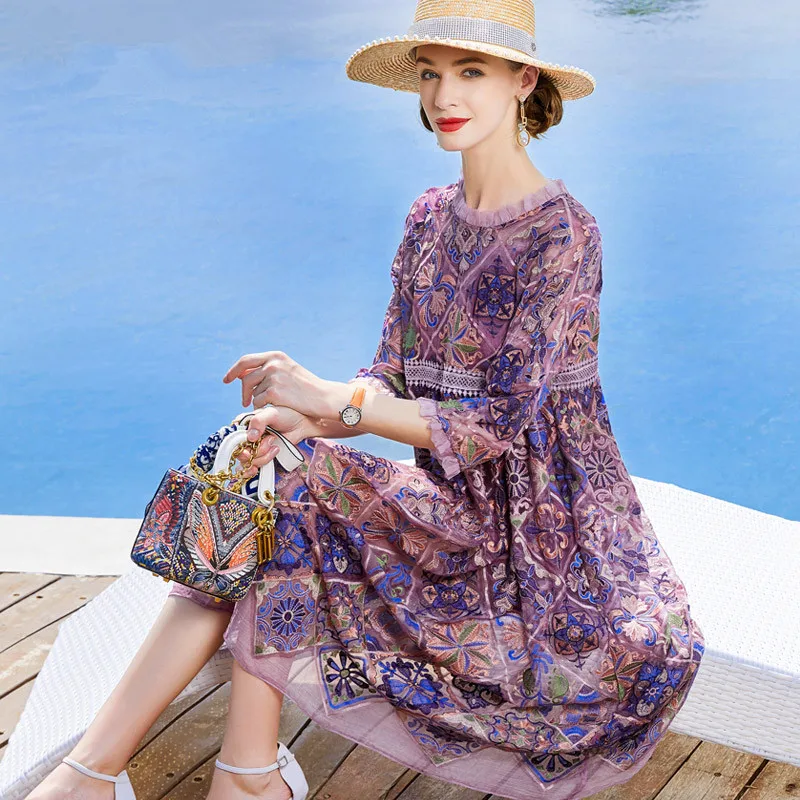2021 New Spring Summer Women Two Pieces Dresses Vintage Mesh Floral Embroidery Dress Elegant A-Line Bodycon Party Vestid
2021 New Spring Summer Women Two Pieces Dresses Vintage Mesh Floral Embroidery Dress Elegant A-Line Bodycon Party Vestid