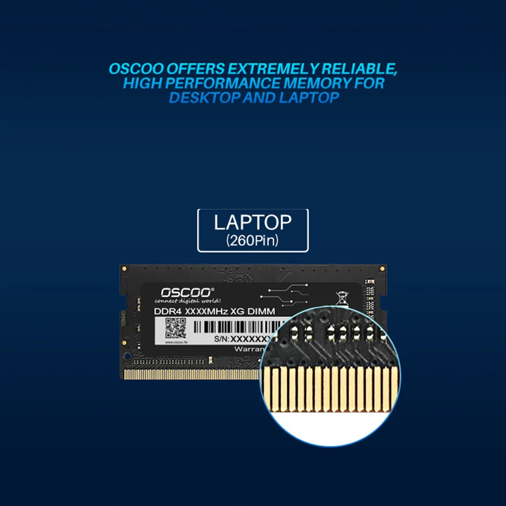 OSCOO DDR4 Memory Bar 4GB/8GB/16GB 2400Mhz Desktop Laptop DDR4 Motherboard 260Pin 1.2V SO DIMM Desktop Memory
OSCOO DDR4 Memory Bar 4GB/8GB/16GB 2400Mhz Desktop Laptop DDR4 Motherboard 260Pin 1.2V SO DIMM Desktop Memory