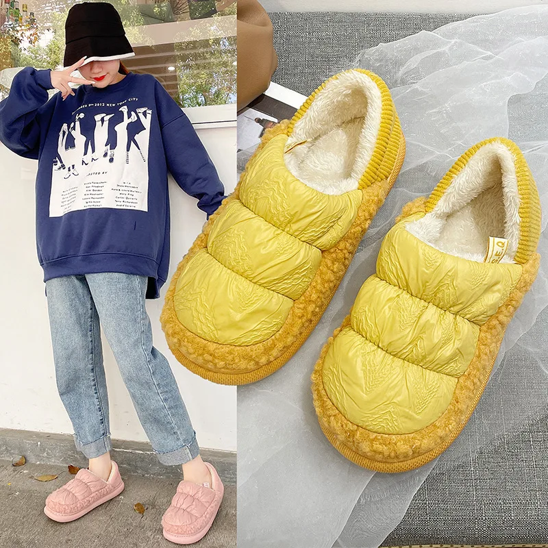 Lovers Cotton Slippers 2021 New Cotton Slippers Female Winter Bag with Down Waterproof Plus Velvet Warm Home Indoor Cotton Shoes
Lovers Cotton Slippers 2021 New Cotton Slippers Female Winter Bag with Down Waterproof Plus Velvet Warm Home Indoor Cotton Shoes