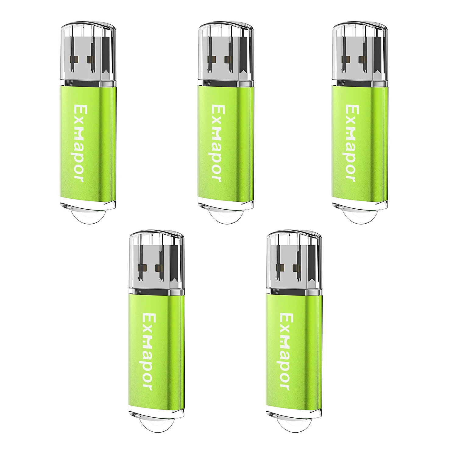 

Exmapor 16GB Flash Drive 5 Pack USB 2.0 Thumb Drives Bulk 32GB Pen Drives 8GB 4GB Memory Stick Jump Drive Promotional Item Green