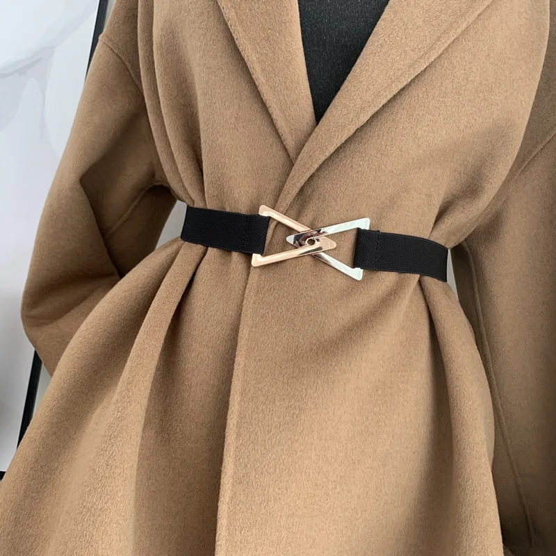 2021 New Women's Belts Fashion Metal Triangle Buckle Decoration Belt Ladies Elastic Canvas Waistband for Wedding Dress Overcoat
2021 New Women's Belts Fashion Metal Triangle Buckle Decoration Belt Ladies Elastic Canvas Waistband for Wedding Dress Overcoat