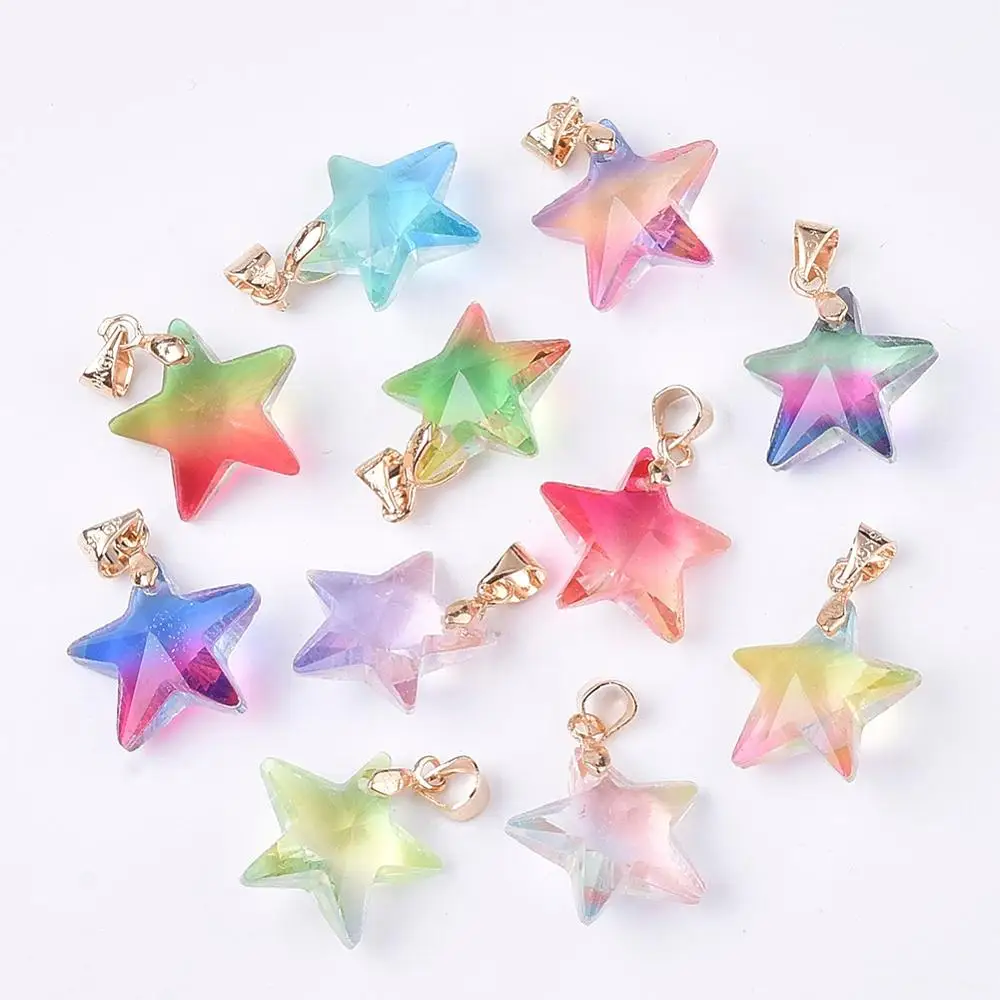20pcs Flower/Butterfly/Star Grass Charm Rainbow K9 Glass Pendants For Fashion Necklace pendant Jewelry Making DIY
20pcs Flower/Butterfly/Star Grass Charm Rainbow K9 Glass Pendants For Fashion Necklace pendant Jewelry Making DIY