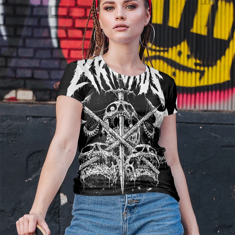 2022 Summer New Style Comic Skull Head Funny Lady T-shirt Casual Trend Fashion Sports O-neck Short-sleeved Women
2022 Summer New Style Comic Skull Head Funny Lady T-shirt Casual Trend Fashion Sports O-neck Short-sleeved Women