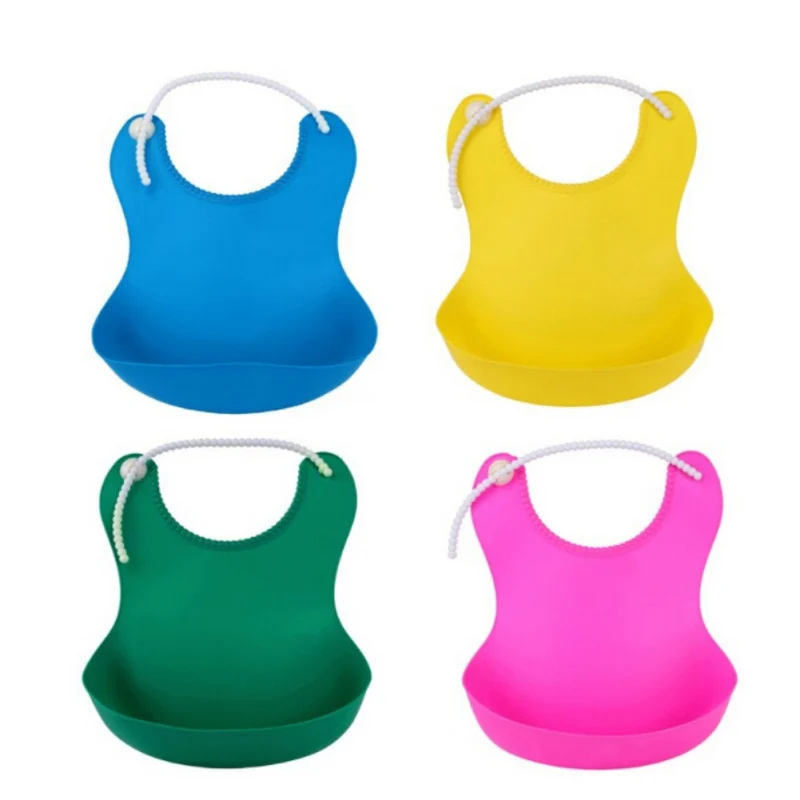 Baby Bibs Waterproof Silicone Feeding Silica Gel Towel Newborn Cartoon Aprons Bibs
