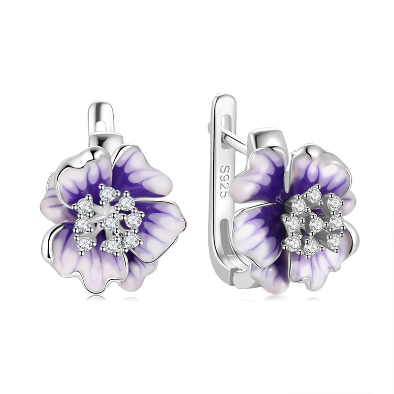 OGULEE Fashion 925 Silver Stud Earrings for Women Shinning CZ Pink Purple Flower Enamel Earrings Party Wedding Gift Fine Jewelry
OGULEE Fashion 925 Silver Stud Earrings for Women Shinning CZ Pink Purple Flower Enamel Earrings Party Wedding Gift Fine Jewelry