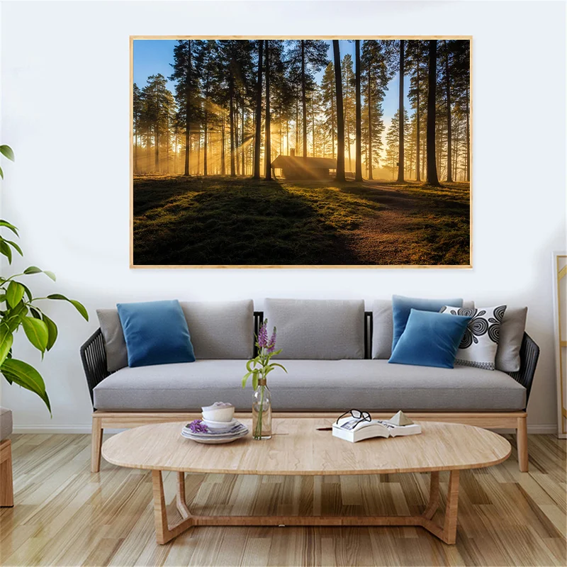 Early morning landscape canvas painting picture wall art for home room print beautiful sunrise forest poster Unframed
Early morning landscape canvas painting picture wall art for home room print beautiful sunrise forest poster Unframed