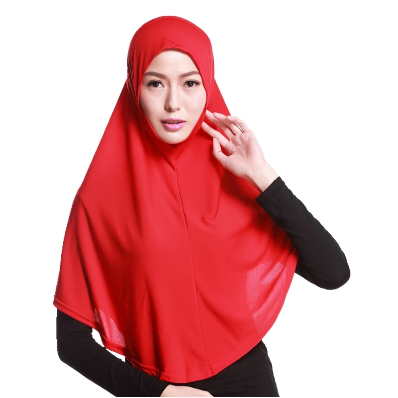 Fashion Solid Hooded Women Muslim Amira Hijab Islamic Full Cover Head Wrap Headwear Arab Shawl Long Khimar Prayer Cap Headscarf |